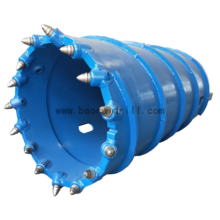 Hard Rock Drilling Core Barrel with Round Shank Chisel Foundation Piling with Bullet Teeth for Rock Drilling Rigs